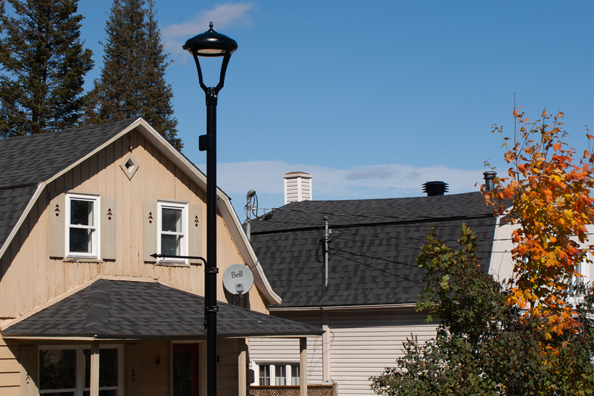 Paseo luminaires on Valiquette street in Saint-Adèle